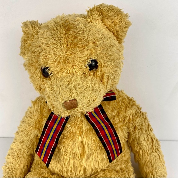 Ty Classic Curly Binks Bear Vintage 2002 12" Tan Stuffed Plush, Plaid Bow - Picture 2 of 8